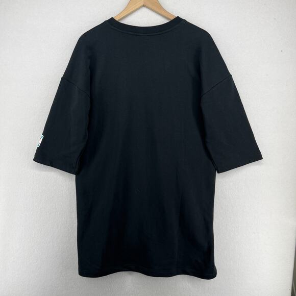 NEW BALANCE Dress M Athletic Gear Relaxed Essential Fleece Shirtdress Black NEW - Picture 3 of 16